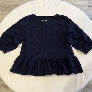 Mauve by Anthropologie balloon sleeve ruffle bottom size XS